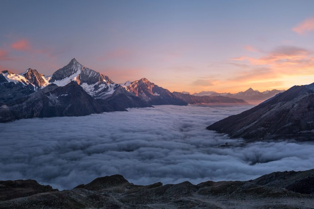 Aerial view of stunning mountain landscape travel destination